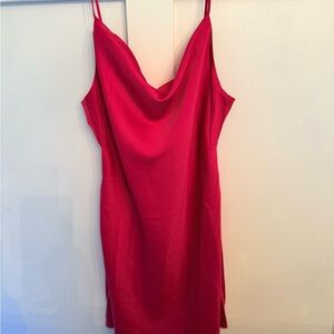 Urban Outfitters Red Cowl Neck Mini Slip Dress